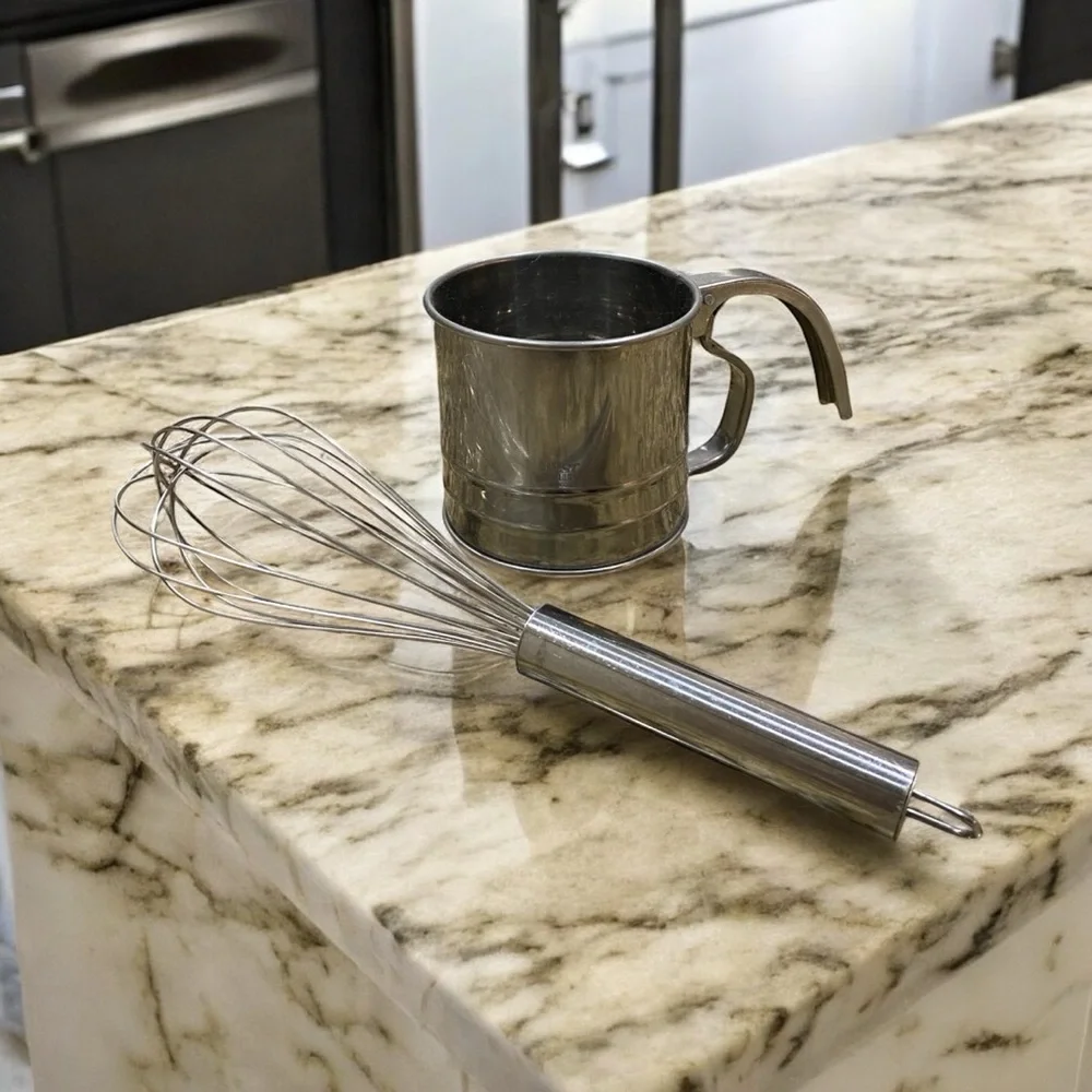 Stainless Steel Balloon Whisk & Flour Sifter Baking Set 2pc